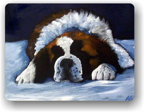 "Tired Little Man" Saint Bernard Magnet