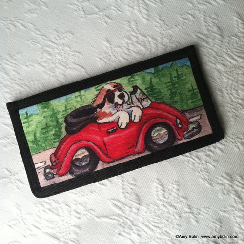 "Summer Is For Cruising" Saint Bernard Checkbook Cover