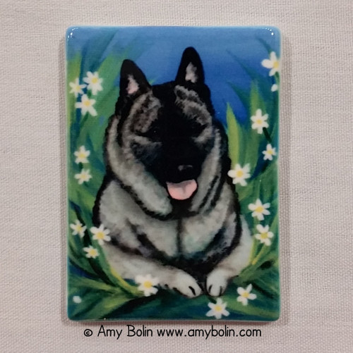 "Daisies 1" Norwegian Elkhound Magnet