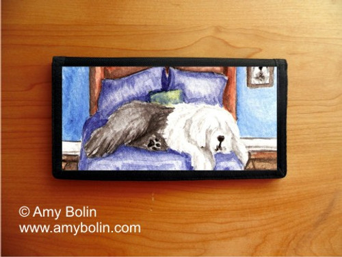 "The King On His Throne" Old English Sheepdog Checkbook Cover