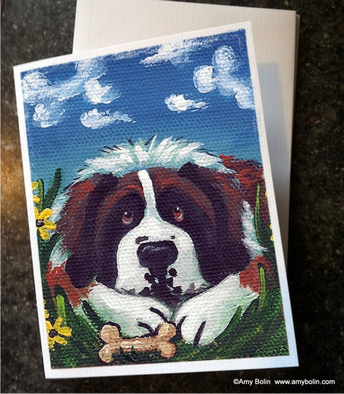 "Doggy Daydreams" Saint Bernard Note Cards