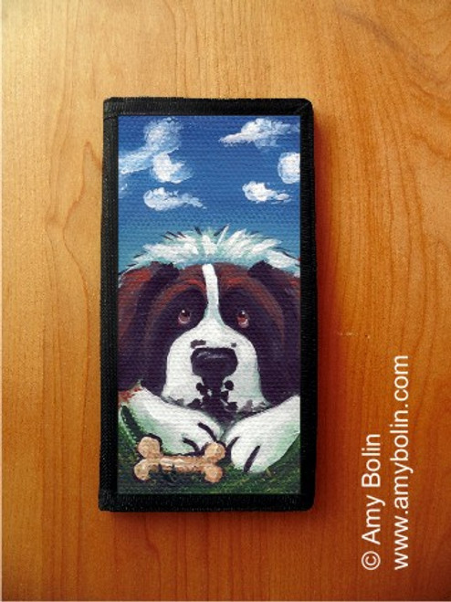 "Doggy Daydreams" Saint Bernard Checkbook Cover