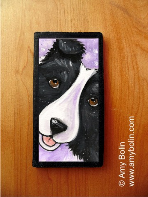 "Wish Upon A Snowflake" Bi Black Shetland Sheepdog Checkbook Cover