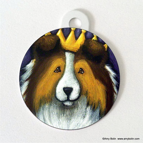 "The Queen" Sable Shetland Sheepdog Double Sided Pet ID Tag