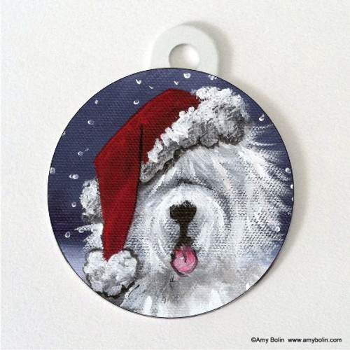 "Shaggy Claws" Old English Sheepdog Double Sided Pet ID Tag