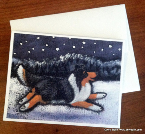 "Winter Wonderland" Tri Color Shetland Sheepdog Note Cards