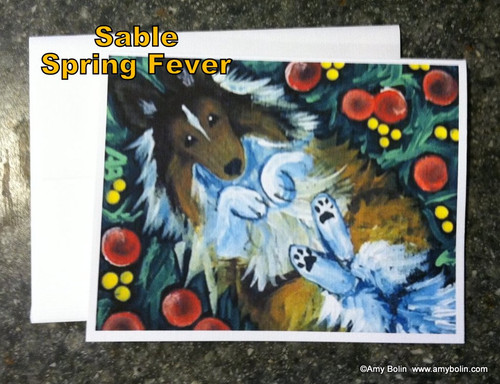 "Spring Fever" Sable Shetland Sheepdog Note Cards