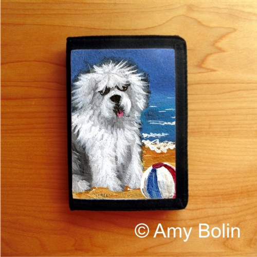 "Beach Bum" Old English Sheepdog Trifold Wallet