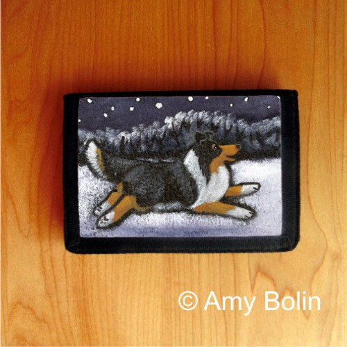 "Winter Wonderland" Tri Color Shetland Sheepdog Trifold Wallet