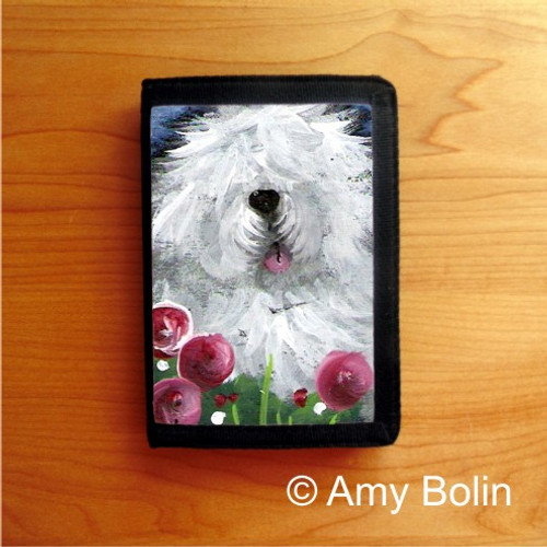 "Mom's Favorite Flower" Old English Sheepdog Trifold Wallet