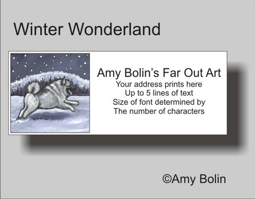 "Winter Wonderland" Norwegian Elkhound Address Labels