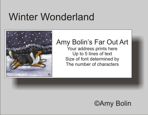 "Winter Wonderland" Tri Color Shetland Sheepdog Address Labels