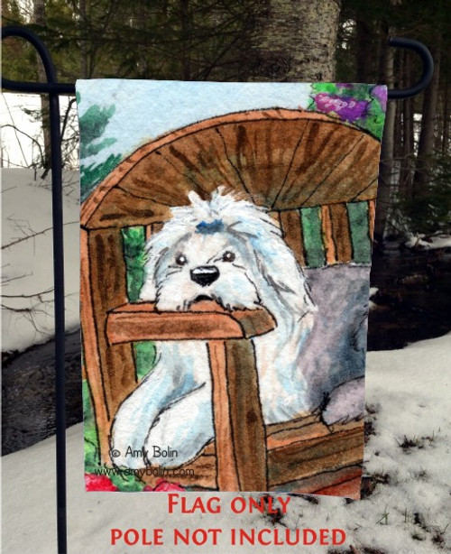 "Summer's Simple Pleasures" Old English Sheepdog Garden Flag