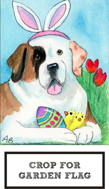 "Easter Saint" Saint Bernard Garden Flag