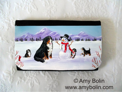 "Our Snowy Friend" Bernese Mountain Dog Large Organizer Wallet