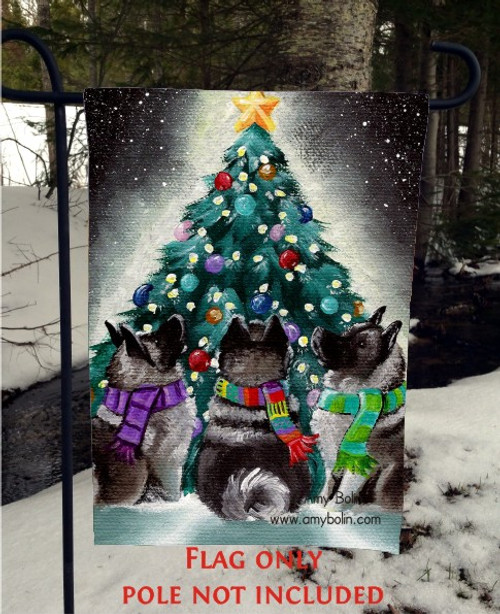 "Christmas Together" Norwegian Elkhound Garden Flag