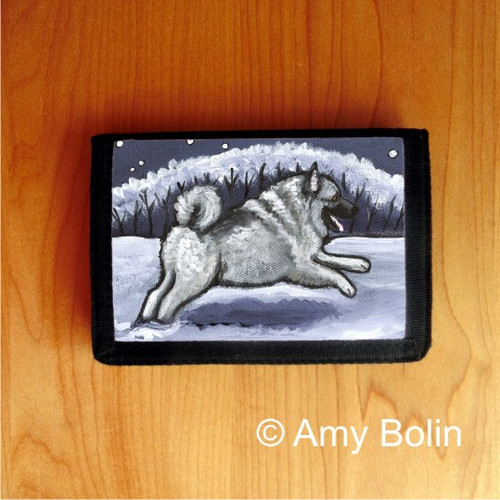 "Winter Wonderland" Norwegian Elkhound Trifold Wallet