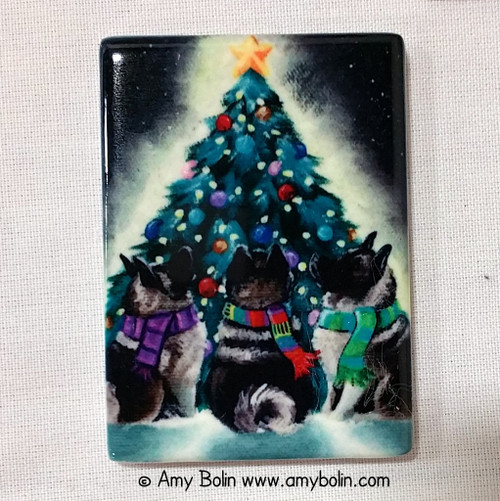 "Christmas Together" Norwegian Elkhound Magnet