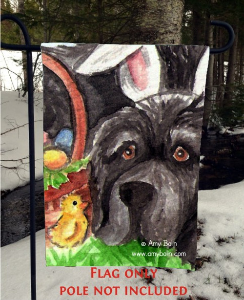 "Easter Newf" Black Newfoundland Garden Flag