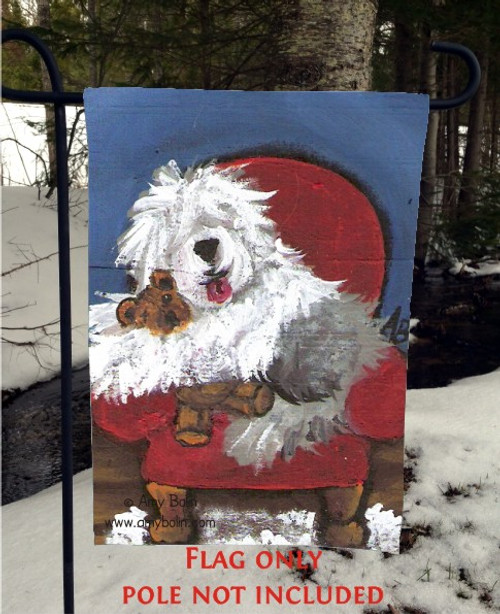 "Just Me And Ted" Old English Sheepdog Garden Flag