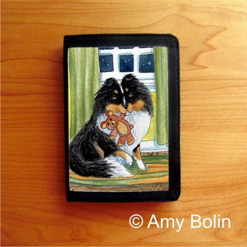 "Bedtime Buddies" Tri Color Shetland Sheepdog Trifold Wallet "Bedtime Buddies" Tri Color Shetland Sheepdog Trifold Wallet