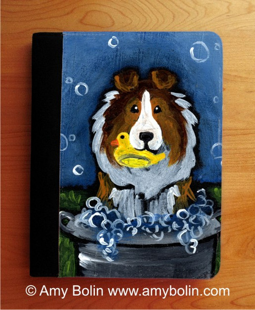 "The Wash Tub" Sable Shetland Sheepdog Notebooks (several sizes available)