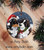"Christmas Puppy Kisses" Bernese Mountain Dog & Saint Bernard Ceramic Ornament Round