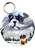 "First Snow" Saint Bernard Keychain