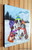 "Generations" Saint Bernard dogs Original ART Acrylic Painting on Canvas 8" by 10"