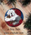 "Just Me And Ted" Old English Sheepdog Ceramic Ornament Round