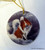 "Dog Barks And Angel Wings" Sable Shetland Sheepdog Ceramic Ornament Round