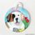 "Easter Saint" Half Mask Saint Bernard Double Sided Pet ID Tag