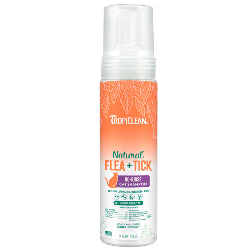 TROPICLEAN FLEA AND TICK WATERLESS SHAMPOO FOR CATS, ALL