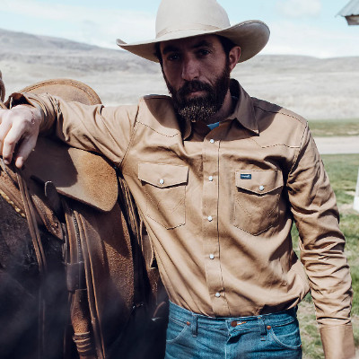 MS70319 COWBOY CUT FIRM FINISH, LONG SLEEVE, WESTERN SNAP SOLID