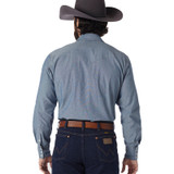 70136MW COWBOY CUT WORK WESTERN INDIGO CHAMBRAY LONG SLEEVE SHIRT