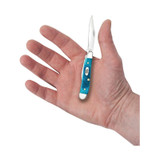 KNIFE #25596 SAWCUT JIG CARIBBEAN BLUE BONE PEANUT