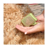 SAFARI DOG SELF-CLEANING SLICKER BRUSH, LIGHT GREEN/DARK GREEN, LARGE