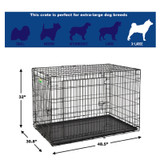 48" CONTOUR DOUBLE DOOR DOG CRATE, MID-WEST