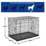 42" CONTOUR DOUBLE DOOR DOG CRATE, MID-WEST