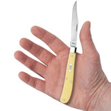 KNIFE #00031 YELLOW SYNTHETIC CHROME VANADIUM SLIMLINE TRAPPER