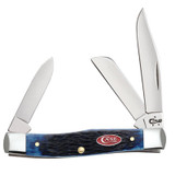 KNIFE #07049 ROGERS JIG NAVY BLUE BONE MEDIUM STOCKMAN