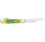 KNIFE #27860 PEACH SEED JIG GREEN APPLE BONE TRAPPER