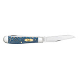 KNIFE #63730 SMOOTH BLUE SYCAMORE WOOD TRAPPER