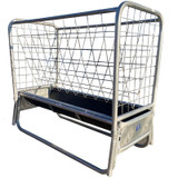 BUNK FEEDER WITH WIRE HAY RACK, RANCHER 6' GALVANIZED METAL ENDED WITH POLY LINER
