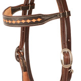 BROWBAND HEADSTALL WITH DARK FRAMED DIAMOND TOOLING, HB23CHSTA