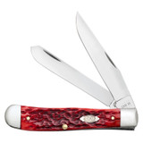 KNIFE #31950 PEACH SEED JIG DARK RED BONE CS TRAPPER