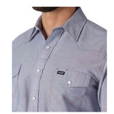 70130MW COWBOY CUT WORK WESTERN INDIGO CHAMBRAY LONG SLEEVE SHIRT IN CHAMBRAY