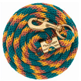 5/8" x 10' POLY LEAD ROPE WITH SOLID BRASS 225 SNAP, MULTI COLOR