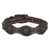 VINTAGE CHOCOLATE PAISLEY LEATHER COLLAR, WEAVER LEATHER