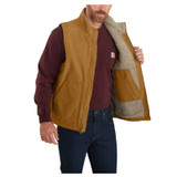 LOOSE FIT WASHED DUCK SHERPA-LINED MOCK-NECK VEST, CARHARTT